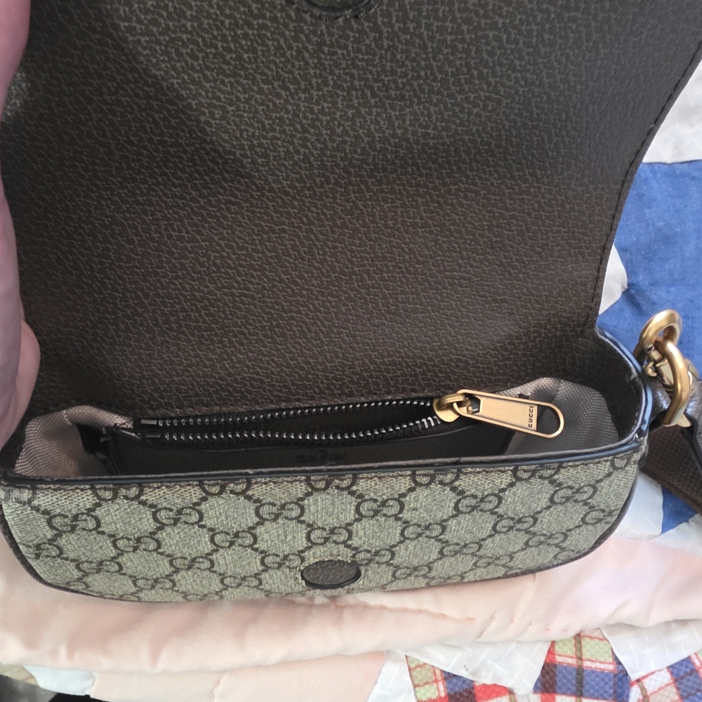 Brown Monogram Crossbody with Green and Red Web Stripe - Picture 2 of 3